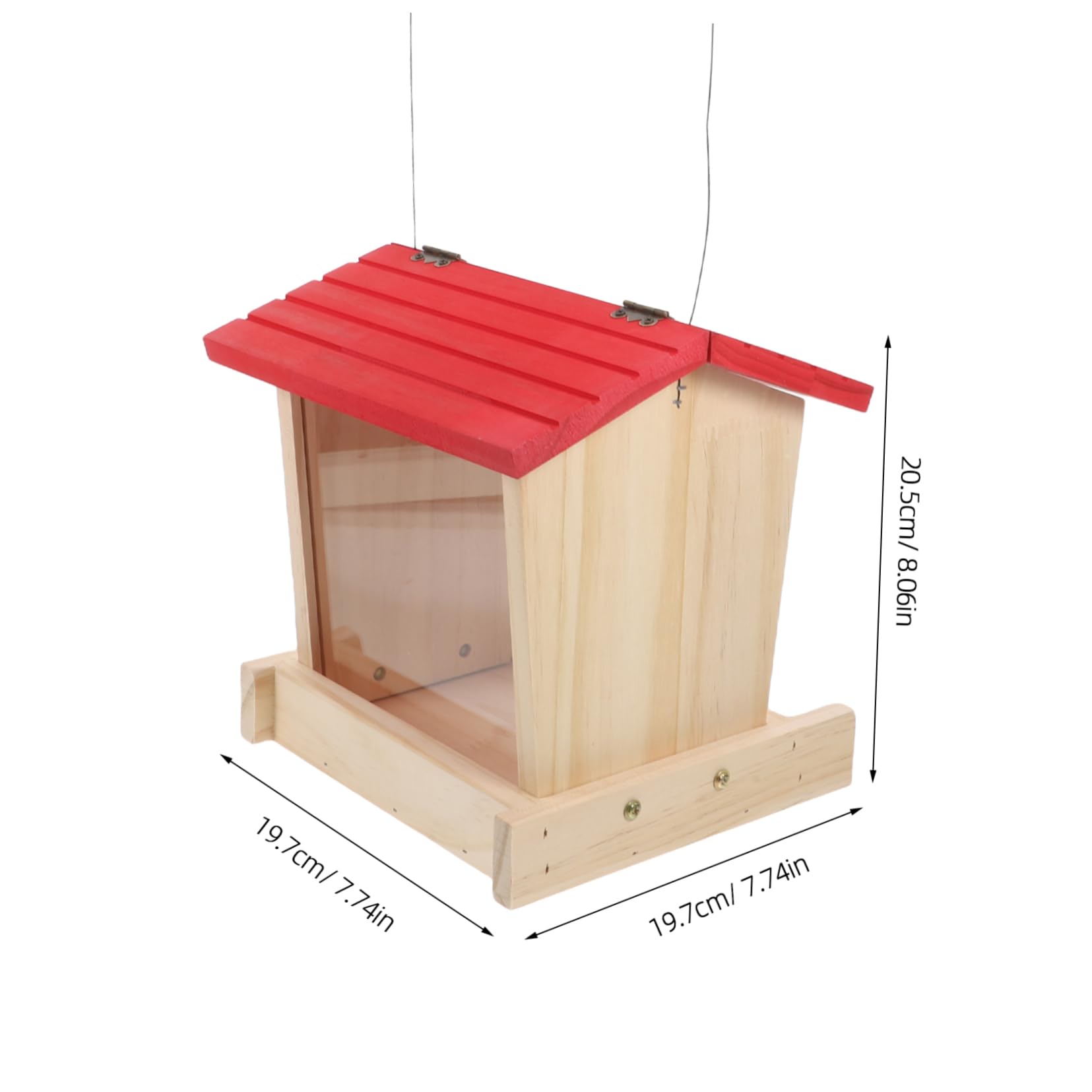 Happyyami Mangiatoia per Uccelli in Legno Sospesa Mangiatoia per Uccelli Selvatici Design Utilizzo in Tutte le Stagioni Installazione Semplice per Spazi Esterni e Balconi