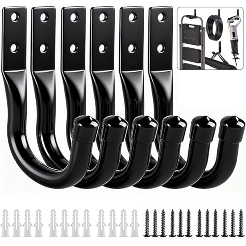 Opiniones de Ganchos para Colgar - los preferidos. 44 6 PCS Ganchos de Garaje, Ganchos de Cochera de Pared Resistentes con Tornillos, Ganchos de Almacenamiento Garaje Antideslizante para Garajes y Hogares, Cable de Extensión, Cable...