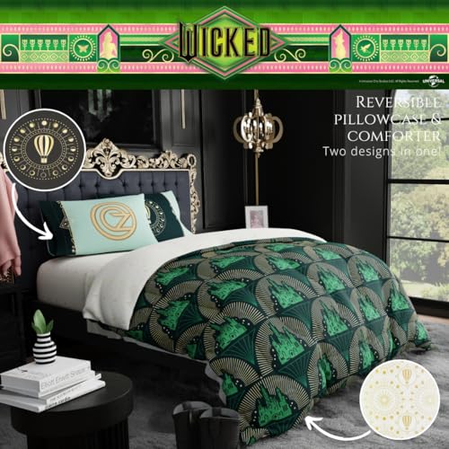 Image of Collectibles Wicked Lux Bedding 5 Piece Super Soft Reversible Comforter and Sheet Set with Sham, Twin, (Officially Licensed Product) By Franco