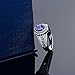 Imagen de Anillo de plata de ley 925 con piedra natal de tanzanita azul ovalada de 1