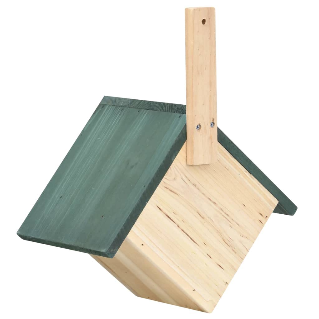 Mangloder - Casetas para pájaros (4 unidades, madera de abeto, 24 x 16 x 30 cm, para jardín, balcón, terraza, resistente a la intemperie, techo verde y nido, para pájaros silvestres y carboneros)