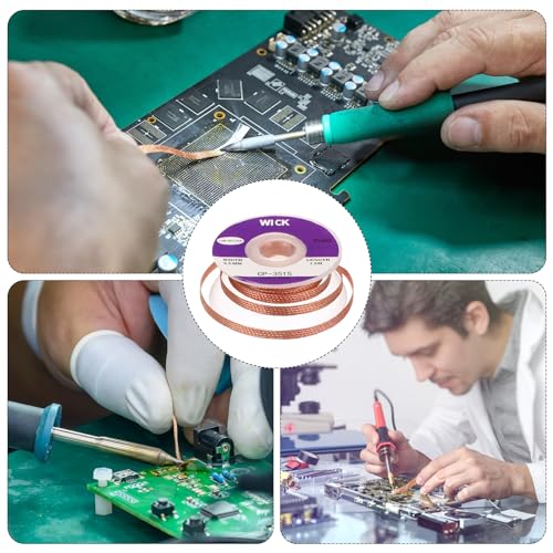 Image of MECCANIXITY Solder Wick Braid No-Clean Desoldering Wick Braid 0.14 Inch Width 5 Feet Length for Remove the Solder Electrical Components 1 Pack