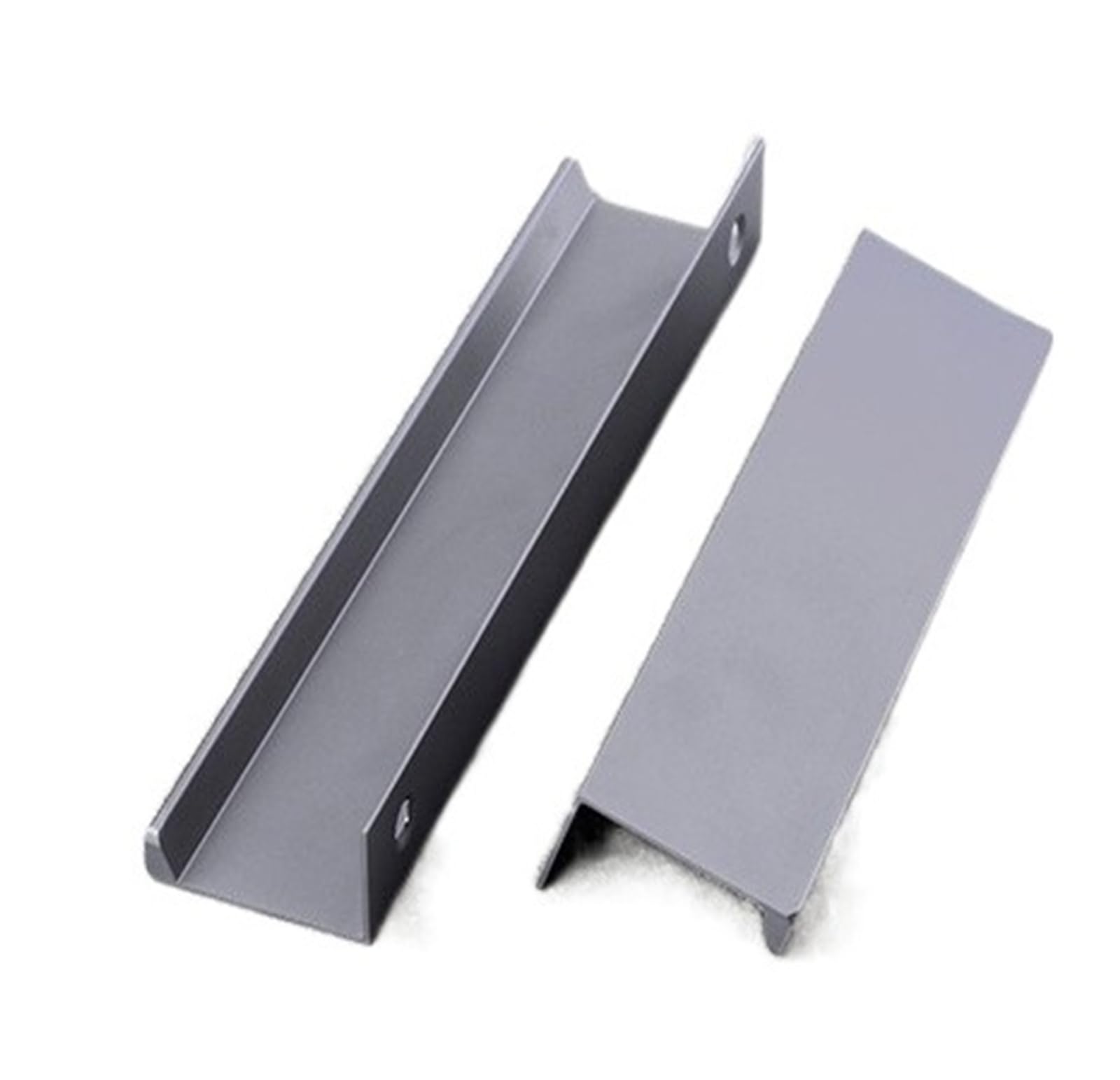 BgnEhRfL Hidden Cabinet pulls, Grey Hidden Right Angle Long Alloy Finger Cabinet Drawer Pulls(Right Angle-500mm)