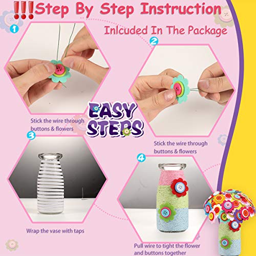 YOFUN-Flower-Craft-Kit-for-Kids-Make-Your-Own-Flower-Bouquet-with-Buttons-and-Felt-Flowers-Vase-Art-Toy-Craft-Project-for-Children-DIY-Activity-Gift-for-Boys-Girls-Age-4-5-6-7-8-9-Year-Old YOFUN-Flower-Craft-Kit-for-Kids-Make-Your-Own-Flower-Bouquet-with-Buttons-and-Felt-Flowers-Vase-Art-Toy-Craft-Project-for-Children-DIY-Activity-Gift-for-Boys-Girls-Age-4-5-6-7-8-9-Year-Old