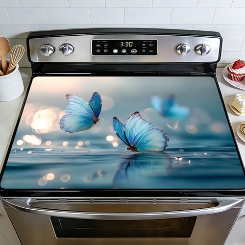 Image of BVBOX Stove Top Cover for Electric Stove, 28 inch x 20 inch Glass Cooktop Protector Mat with Hanging Loops, Anti-Scratch Non-Slip Dish Drying Mat, Washable Countertop Pad