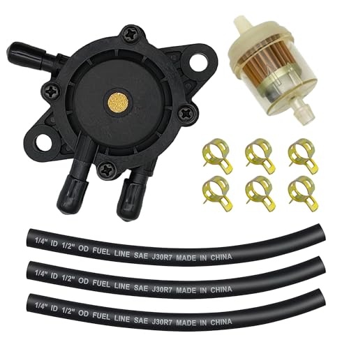 Strongthium Pompe à Essence avec Filtre & Durite pour Kohler Kawasaki Honda Briggs & Stratton MTD Cub Cadet John Deere Yamaha Golf Cart Remplace Mikuni 808492...