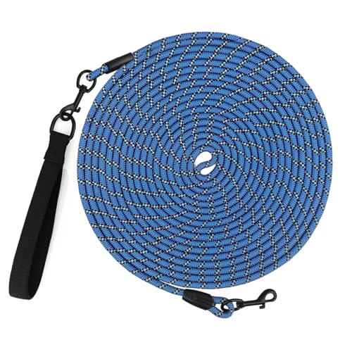 Schleppleine 5m für Hunde, 5m 10m 20m 30m Hundeleine für Mittlere Große Hunde mit Gepolsterter Griff (Blau)