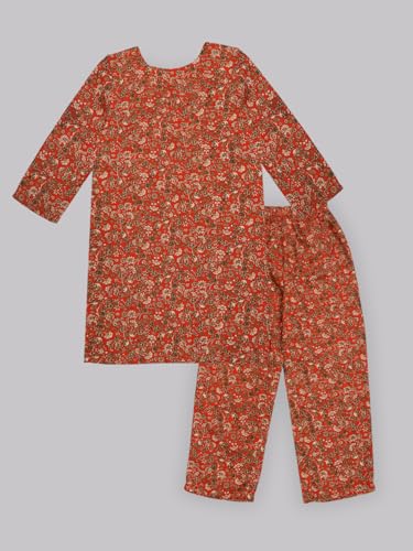 Image of A.T.U.N. (ALL THINGS UBER NICE) Girls Printed 3 /4 Sleeve Kurti and Pant Set | Stylish Traditional Ethnic Wear Salwar Suit Set for All Ocassions