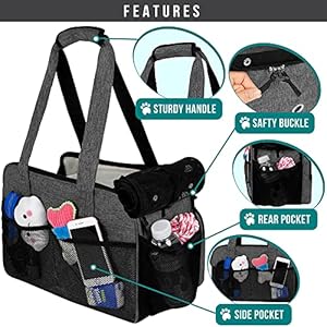   PetAmi-Small-Dog-Purse-Carrier-Soft-Sided-Pet-Carrier-Bag-with-Pockets-Portable-Puppy-Cat-Travel-Handbag-Tote-Airline-Approved-Breathable-Mesh-Poop-Bag-Dispenser-Sherpa-Bed-Max-18-lbs-Dark-Gray