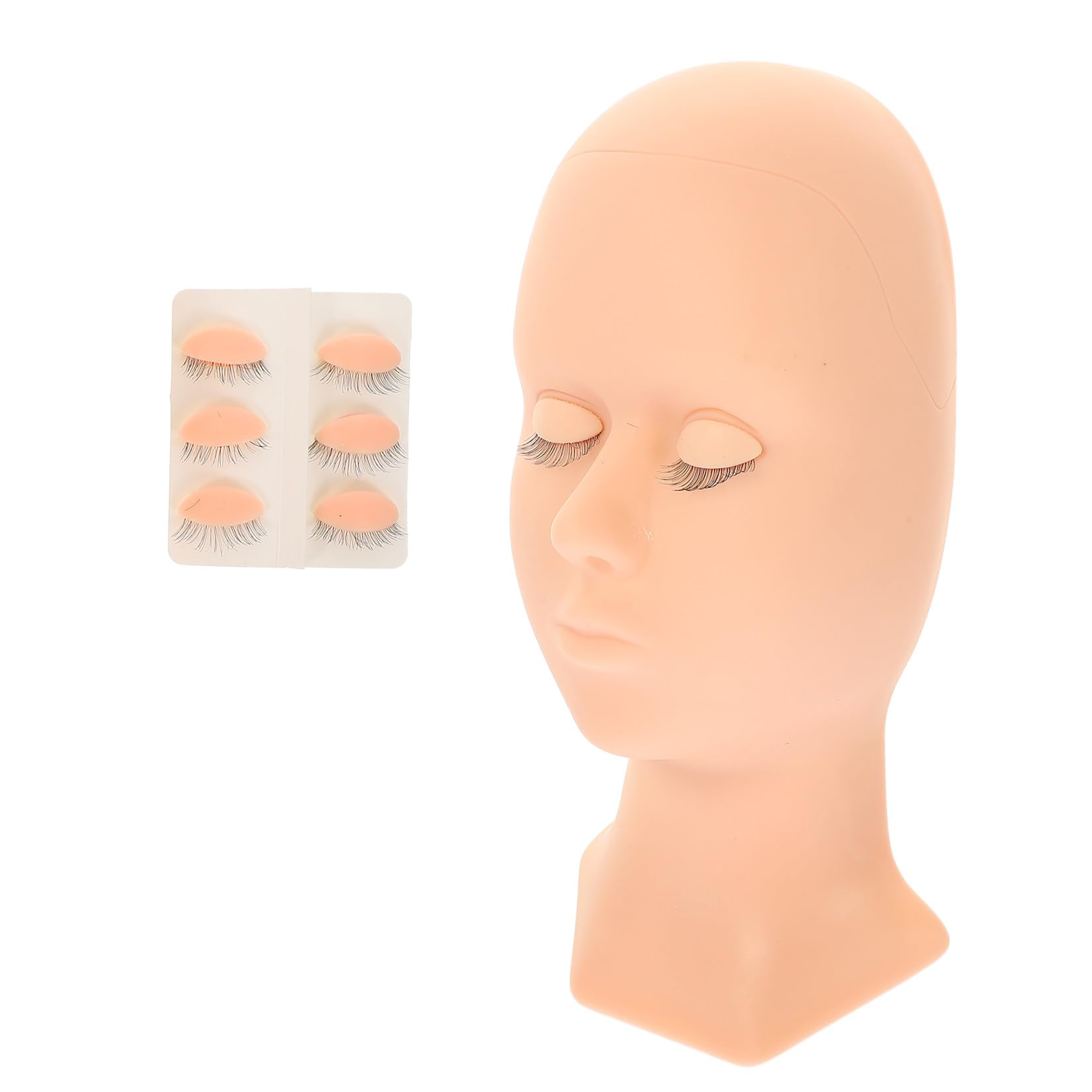 PartyKindom Mannequinkopf Wiederverwendbar Silikon für Wimpernverlängerungen with Abnehmbarem Augenlid Rosa Realistisches Wimpernmannequin für Anfänger und Abschlussatmosphäre