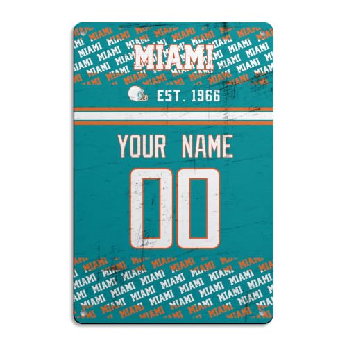Image of Miami Metal Sign for Outside Custom Name and Number Gifts