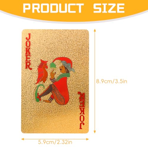 Wasserdichte Neuheit Gold Glinting Poker Karten - Ein Set Premium Gold Spielkarten für Spiele, Tricks und Partyzubehör – Bild 3