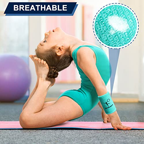 Image of Charniol 8 Pcs 4 Inch Gymnastics Wristbands for Grips Kids Wrist Sweatband Sport Polyester Cotton Wrist Band for Tennis Basketball Football Running