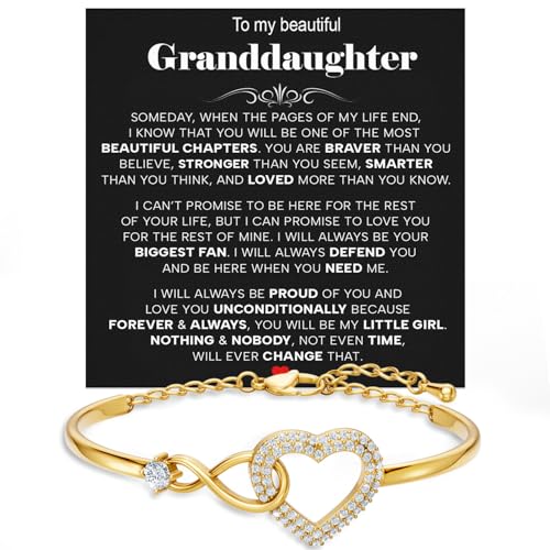 Larvincy To My Beautiful Granddaughter Bracelet With Heartfelt Message & Elegant Box - Granddaughter Gifts from Grandma Grandparents Love Jewelry On Valentines Day Birthday Graduation Christmas
