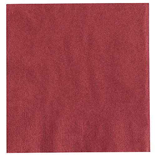 MM Foodservice 2- Ply Cocktail Napkins, Beverage Paper Napkins, Set of 250 (Burgundy)
