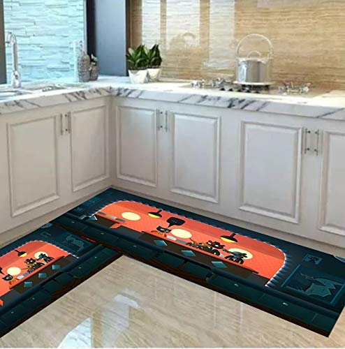 Krishna Decor Abstract Kitchen Floor Mat & Runner with Anti Skid Backing | Multicolor| Rubber |Standard Size | Runner -18 X 52 Inch & Mat - 16X 24 Inch| Combo (B0C3W5FQN1) Amazon Price History, Amazon Price Tracker