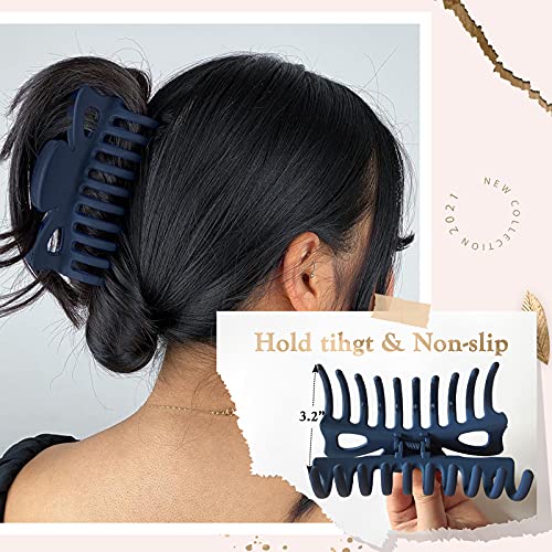 Liliebe 4.8” Extra Large Hair Claw Clips For Long Thick Hair, Strong Hold Big Banana Clips Hair For Women And Girls, Sturdy & Nonslip Jaw Clips For Thin Hair, Jumbo Hair Styling Accessories, 6 Pcs (Chic) #TOP4