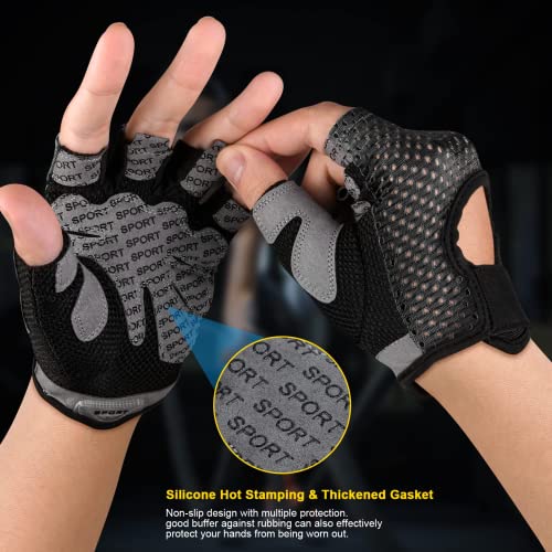Workout Gloves, Breathable Exercise Gloves With Microfiber Fabric, No-Slip Fitness Gloves With Silicone Padded Palm Protection For Men&Women, For Sports, Weightlifting, Cycling #TOP1