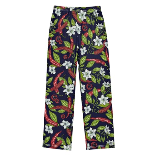 Boys' Pants Mexican Jalapeno Chilli Pepper Long Bottoms Jogger Pants Elastic Waist Trousers with Pockets S-XL