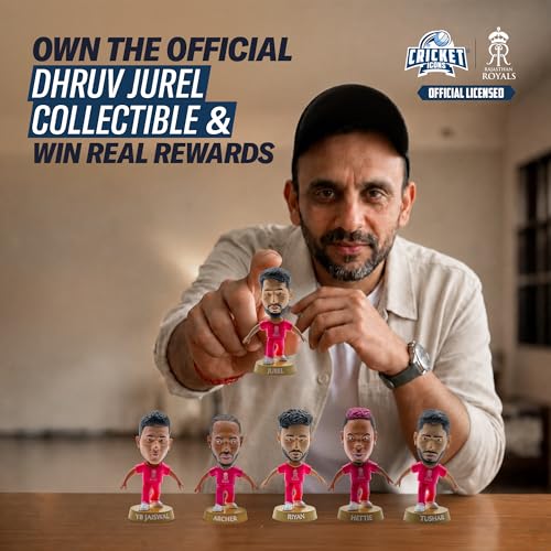 Image of Action Figure, IPL Edition 360 Rotatable Head, Cricket Player for Fans & Collectors (3 Inch Dhruv Jurel)