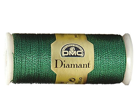 Image of DMC Diamant Metallic Needlework Thread, 38.2-Yard, Green Emerald