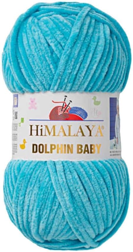 Himalaya Dolphin Baby Yarn Each Skein 100gr 120m Super Bulky Yarn for Knitting&Crocheting Ideal for Cardigans Shawls Blankets Hats and Home Textiles (1, 80315 Soft Blue) — image 1