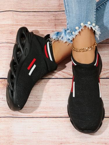 Womens Slip On Walking Shoes - Lightweight Breathable Casual Knit Gym Running Tennis Sneakers4