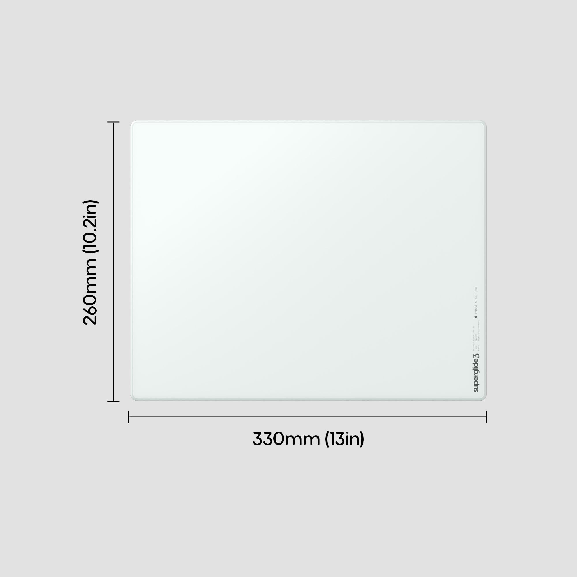 Pulsar Gaming Gears Superglide Pad v3 Tappetino Gaming vetro, M, Bianco | Speed-focused glass gaming mousepad designed for faster, smoother glide and consistent control