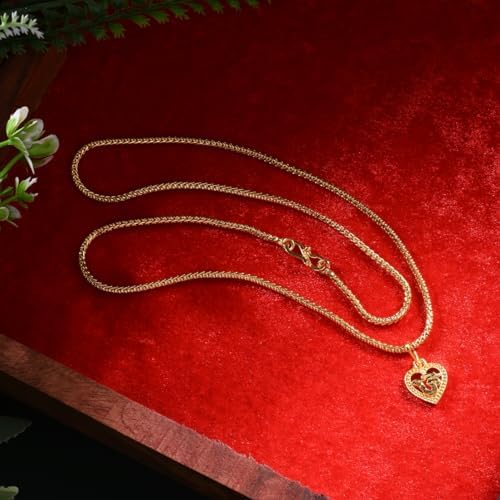 Gold Plated 22Inches Necklace Neck Chain With Om Pendant For Women Men Long Fashion Accessories Locket Jewellery_4565 image 4