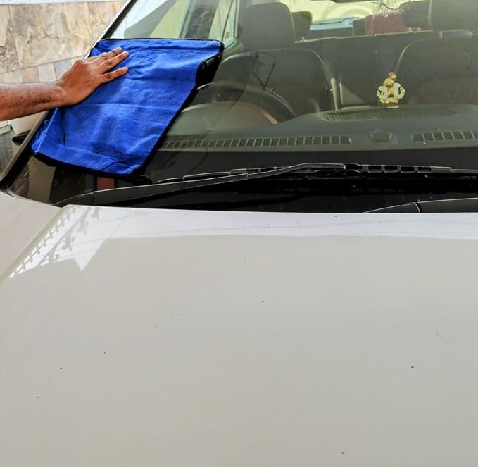 Image of Multipurpose Microfiber 800 GSM Pack of 2-40cm x 40cm Cleaning Towel Microfibre Cloth Highly Absorbent Dust Towels for All Vehicles Bikes Cars Glass Kitchens (Microfiber Towel-2 Pack)