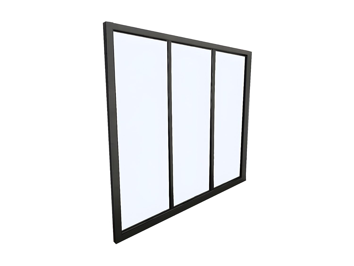 Vente-unique - Verriére Atelier en Aluminium thermolaqué Noir 90 x 130 cm (L x H) – Bayview