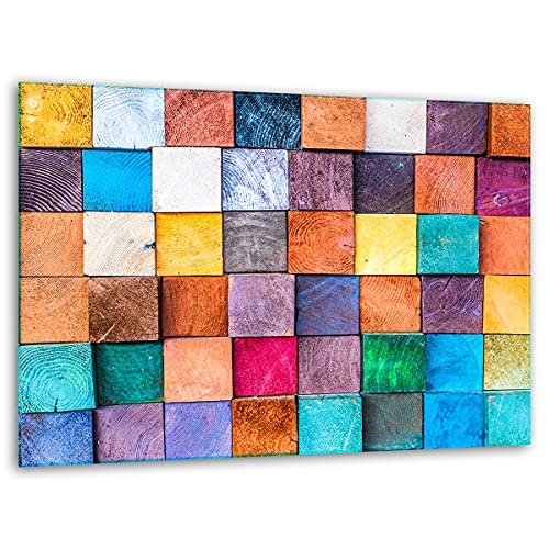 TMK – Tabla de cortar de cristal (40 x 30 cm, diseño de mosaico, multicolor