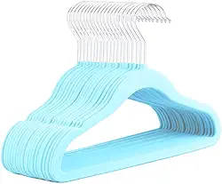 Kit 40 Cabides de Veludo Infantil 360° Antideslizante Para Roupas Camiseta Calça