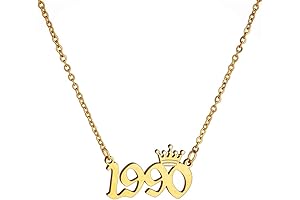 Birth Year Number Necklace with Crown