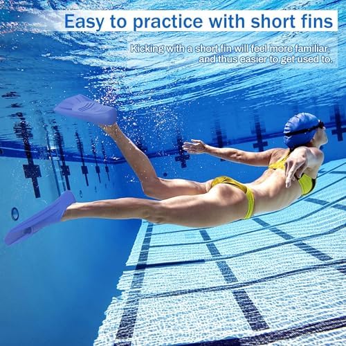 Image of Gintenco Swim Fins, Adults & Kids Swim Training Fins for Lap Swimming | Travel Size Flippers with Mesh Bag, Silicone Swimming Fins for Beginners Teens Women Men