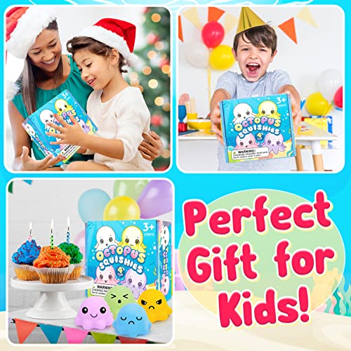 Emotion Stress Balls Octopus Squishy Ball For Adults Kids, 4 Pack Face Squeeze Balls Sensory Fidget Toys, Stress Relief Toys For Party Favors, Birthday Party, Classroom Prizes For Toddlers #TOP6