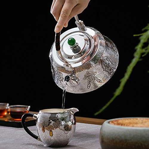 No-Branded Teiera d'Argento hkrstssxj Pure Argento Drinkware teiera Set Service Acqua Calda Sterling Silver Tea Kettle… - immagine 5