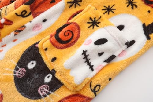 Image of Kids Hooded Bathrobe Girls Soft Plush Hooded Flannel Pajamas Sleepwear Boys Spa Robe