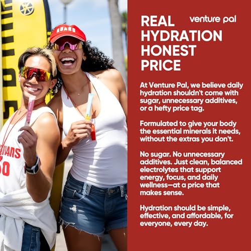 Image of Venture Pal Sugar Free Electrolyte Packet, Liquid Daily IV Hydration Powder | 5 Vitamins & 7 Electrolytes, Instantly Hydration Packets for Sports & Party Recovery, Vegan, Keto Friendly, 16 Sticks