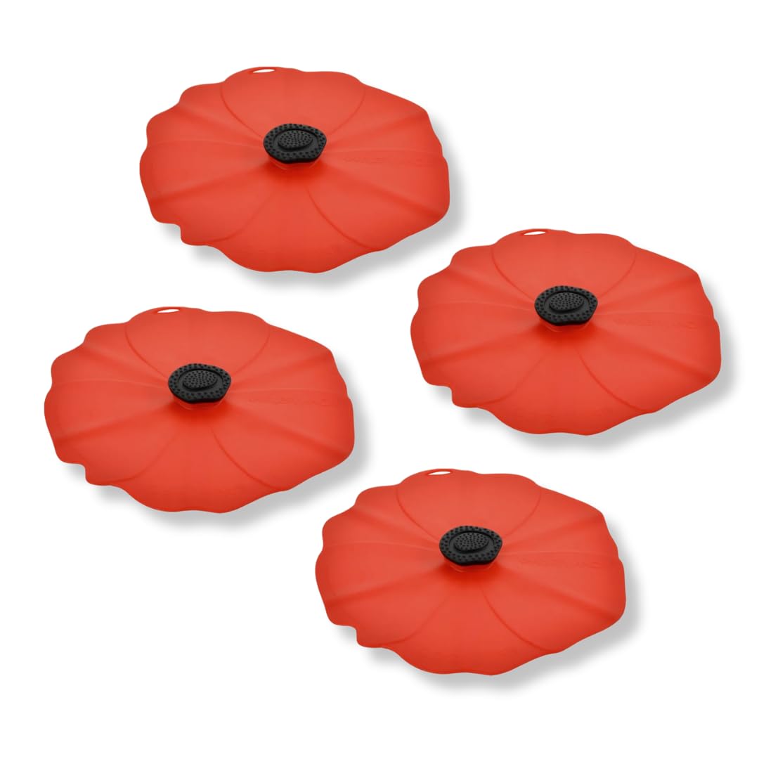 Set of 4 Charles Viancin Silicone Drink Covers – Wine Glass Covers – Small Silicon Lids – Cup Covers – 4 Inch Coffee Cup Lids