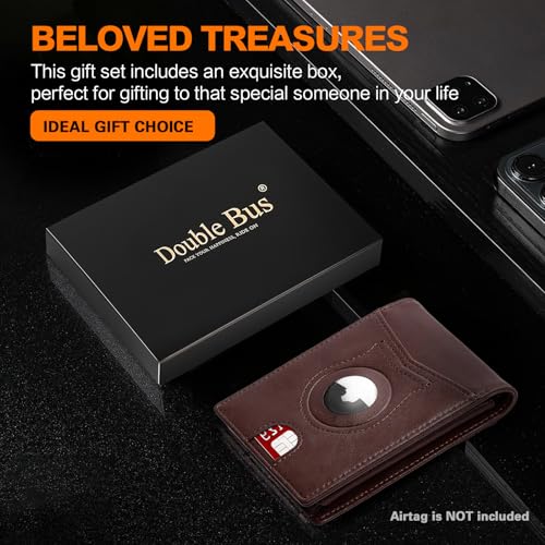 Image of Wallet for Men Slim RFID Blocking Bifold Carbon Fiber,Minimalist Small Compact Front Pocket Credit Card Holder,Thin Mens Leather Wallets Smart Security With 2 ID windows 1 Cash (Oil Wax Brown)