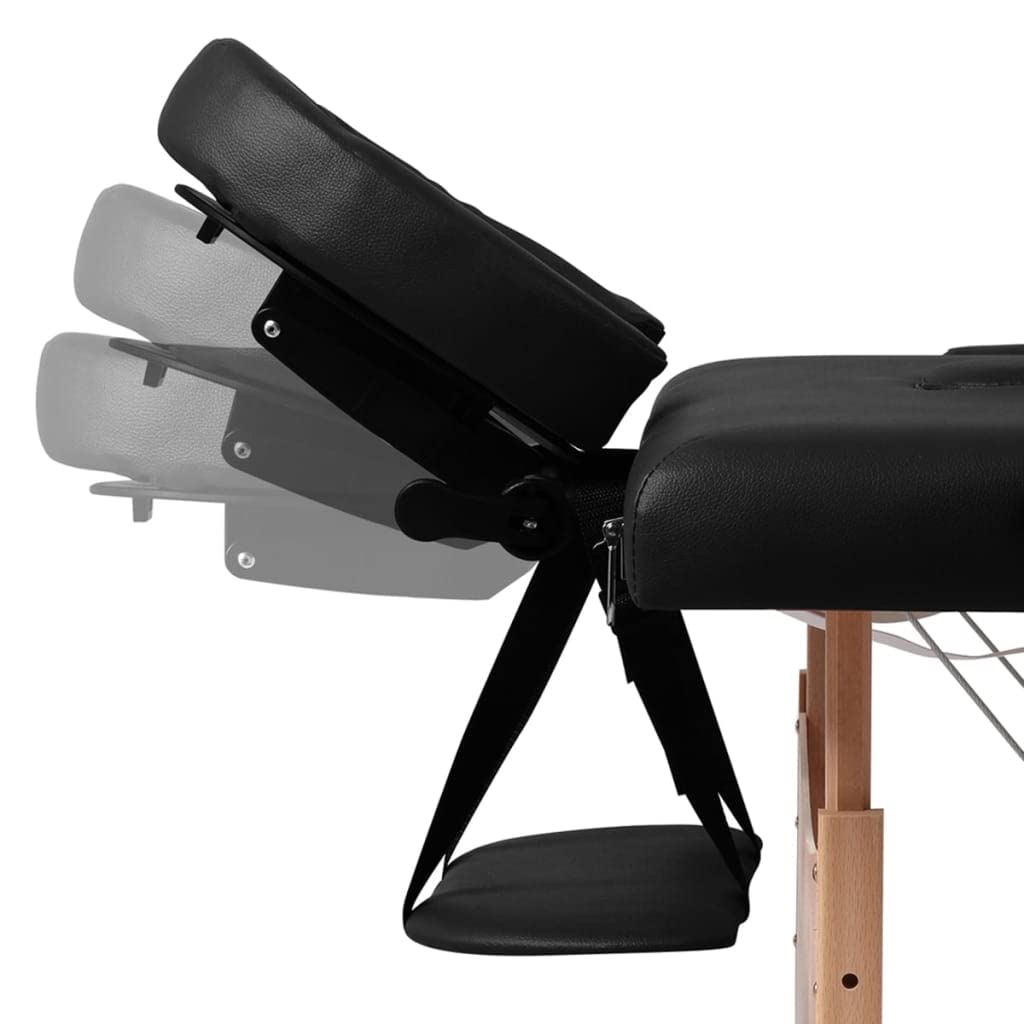 Generisch Massageliege Klappbar 3-Zonen mit Holzgestell Schwarz,Gesundheit & Schönheit,Körperpflege,Massage & Entspannung,Massagetische,16.85KG,110081