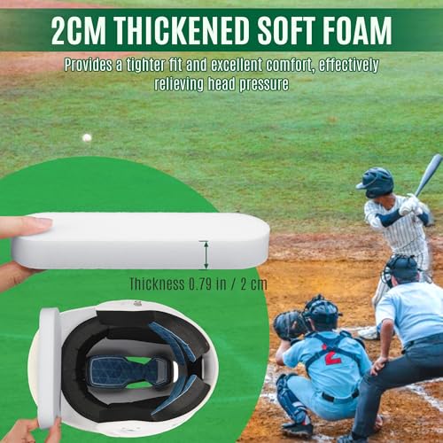 Gulfmew 1 Pack Universal Helmet Padding Fit Kit Compatible with Easton Batting and Catchers Helmets, 0.79 inch Thickened Replacement Pads for Baseball/Softball Players, Youth Winter Training (White)