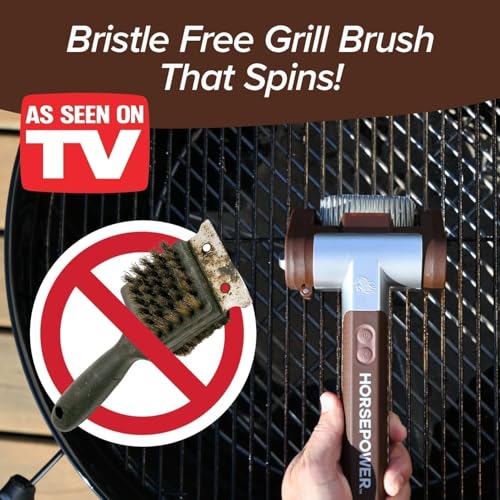 Spazzola elettrica per grill, senza fili, ricaricabile, con luce LED, 350 giri/min, spazzola elettrica senza setole per tutti i tipi di grill