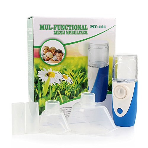 LAB OUTLET Mini Portable Ultrasonic Nebulizer USB Rechargeable Mesh Nebulizer Humidifier(Blue)