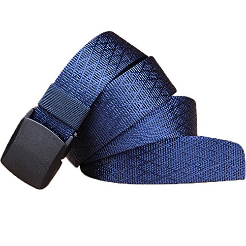 Image of WYuZe Men's Military Tactical Web Belt, Casual Nylon Webbing with No Metal Buckle