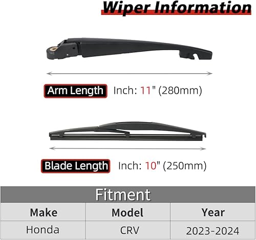 Vista 24 de Repuesto para Honda Odyssey 2005-2010, juego de limpiaparabrisas trasero - OTUAYAUTO Factory OEM Replacement 76720SHJA01 Brazo y cuchilla