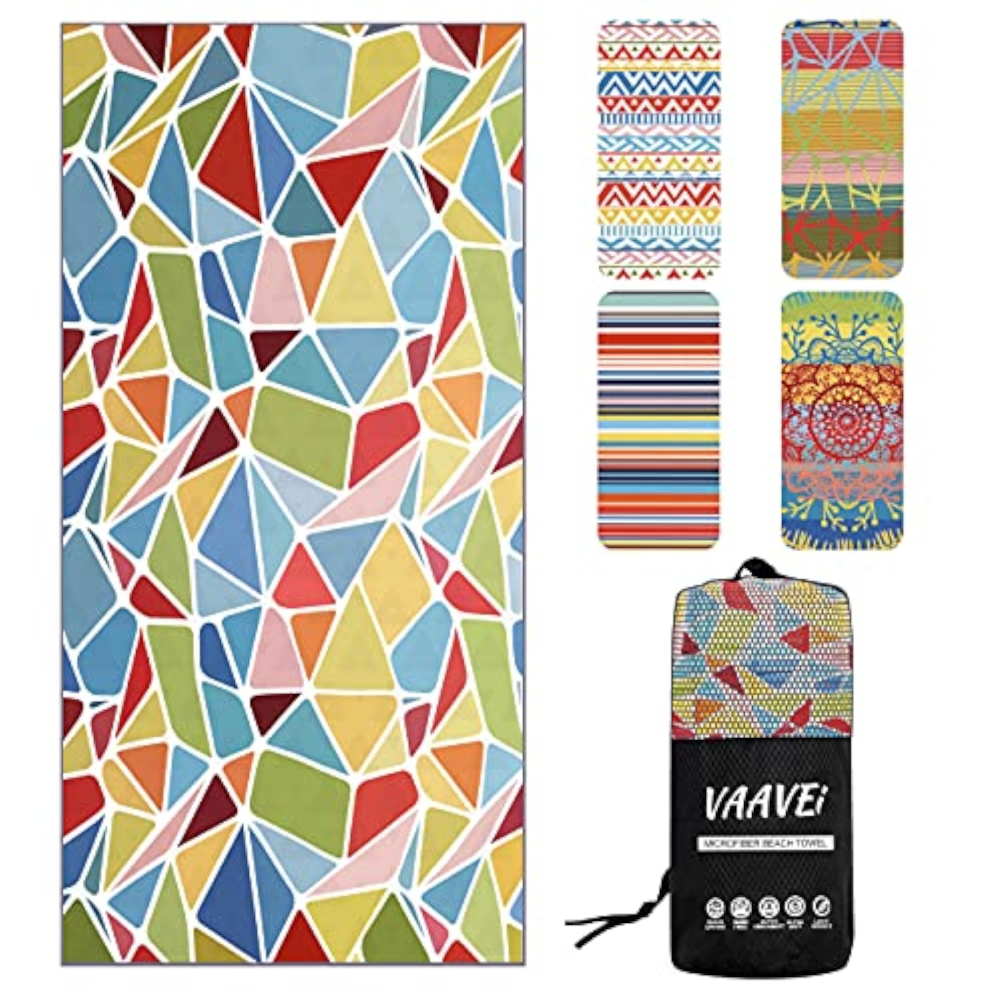 Quick-Drying Microfiber Beach Towel, Mosaic