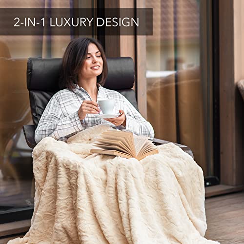 Luxury Plush Blanket - Cozy, Soft, Fuzzy Faux Fur Throw Blanket For Couch - Ideal Comfy Minky Blanket For Adults For Cold Nights By Everlasting Comfort #TOP1