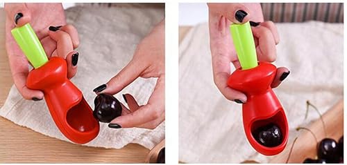 Miniatura 4 de Herramienta removedor de picaduras de cerezas, removedor de núcleo de cereza, herramienta de cocina de deseeder de pozo de fruta de cereza